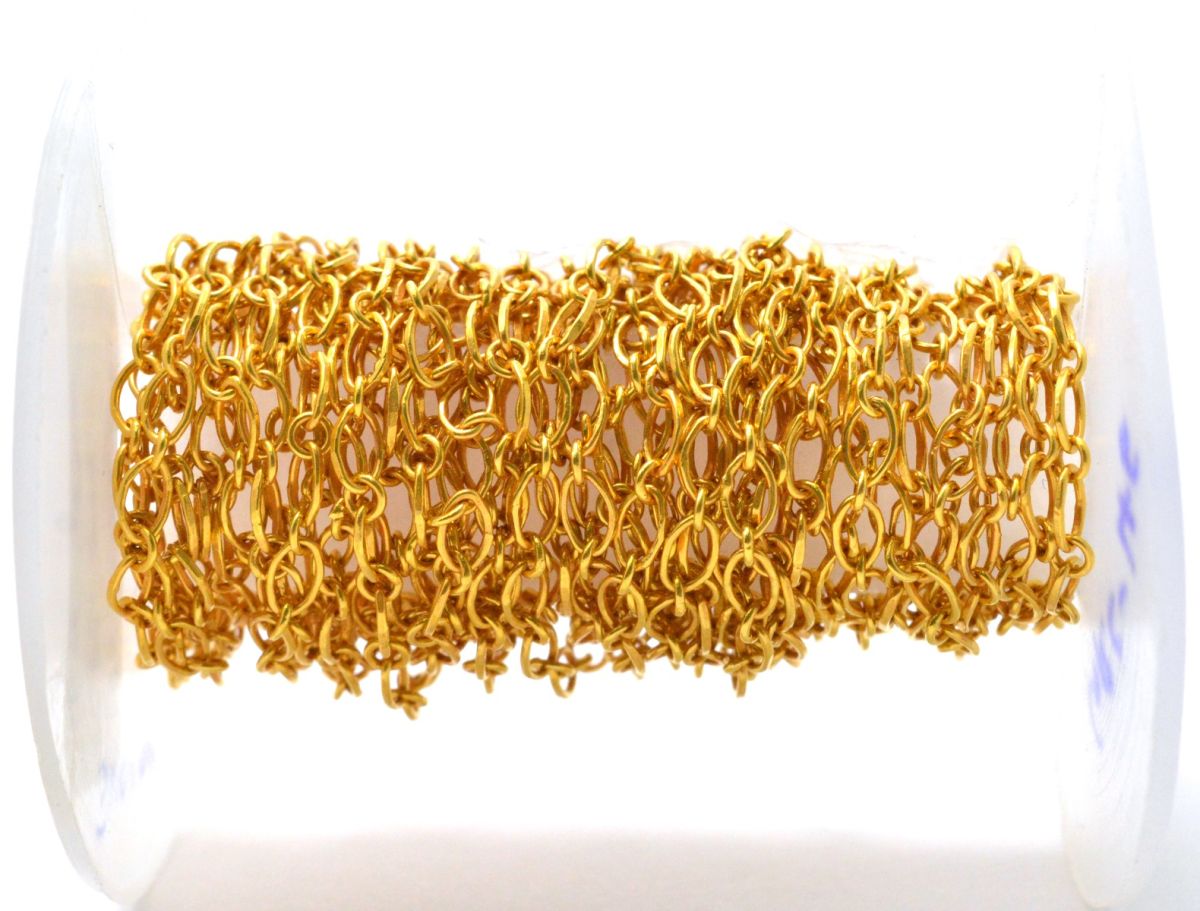 Stunning 18k Solid Gold plain Chain in 5X3mm in Oval Shape - SGGRC-046, Sold by 17 cm.