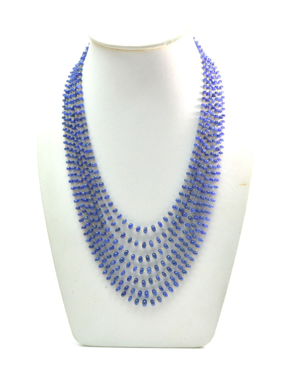 Stunning 18k Solid Gold Necklace - Natural Tanzanite Stone - 4-7mm Size, SGGRC-051