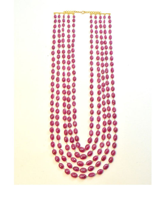 Gorgeous 14k Solid Gold Necklace With AAA Quality in Ruby Stone- 4.60X5.60 - 7X9mm , SGGRC-051 - view 3