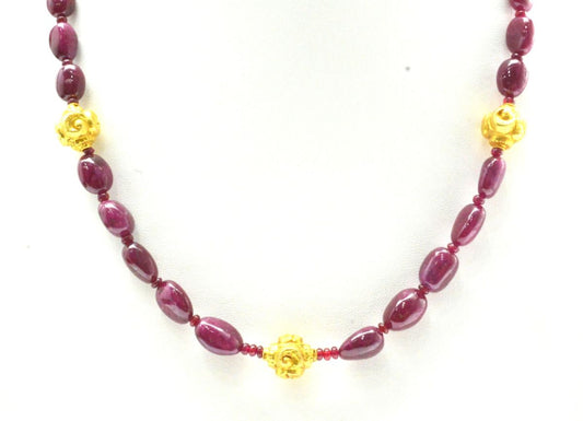 Stunning 18k Solid Gold Necklace With Natural Tanzanite Stone - 12X14mm Size - SGGRC-054