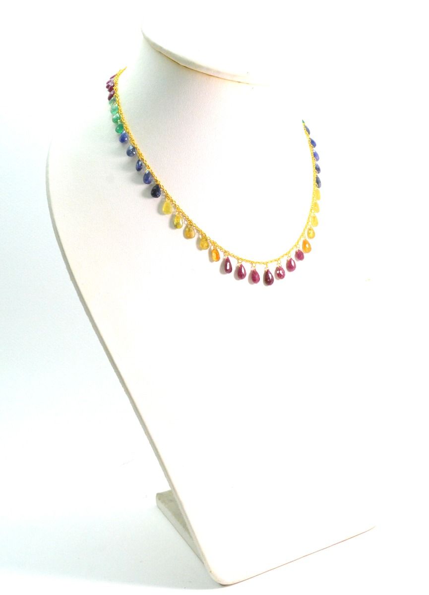 Lovely 18k Solid Gold Necklace With AAA Quality in 7.00x4.50-9.00x6.00mm- SGGRC-083