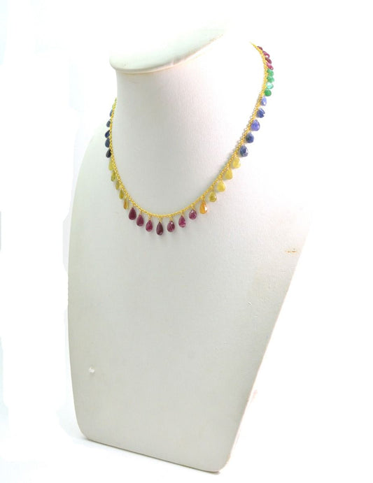 Lovely 18k Solid Gold Necklace With AAA Quality in 7.00x4.50-9.00x6.00mm- SGGRC-083