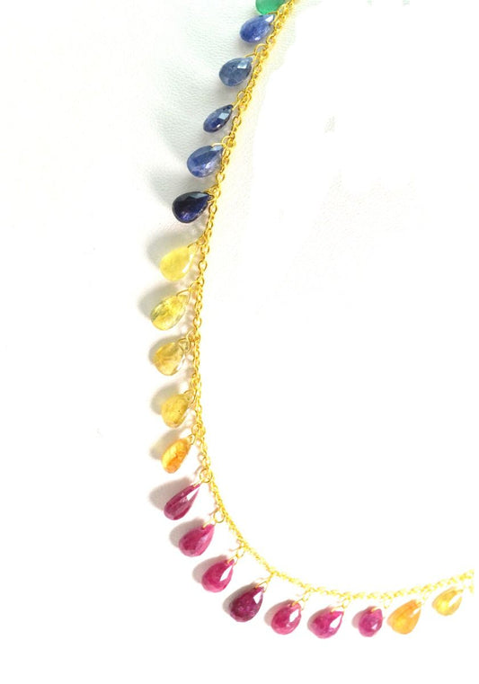 Lovely 18k Solid Gold Necklace With AAA Quality in 7.00x4.50-9.00x6.00mm- SGGRC-083 - view 3