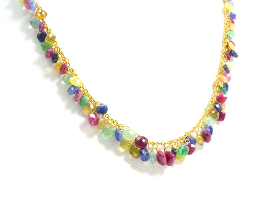 Savory 18k Solid Gold Necklace in 4.00x4.00mm - 6.00x6.00mm Size - SGGRC-085 - view 3