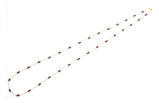 18k Solid Gold Necklace With AAA Quality - Natural Ruby , 3.50 mm - SGGRC-094 - view 3