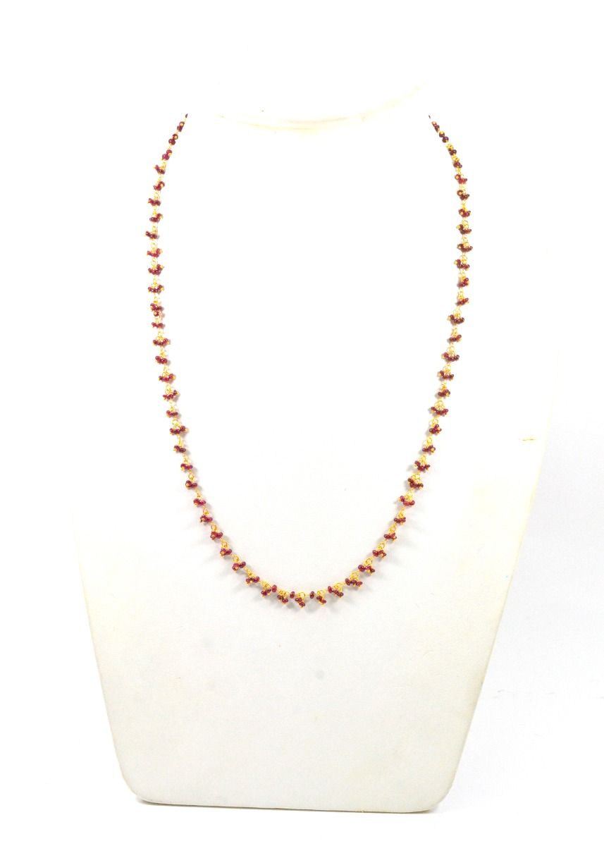 18k Solid Gold Necklace Studded With AAA Quality - 2.50 - 3.00 mm , SGGRC-098