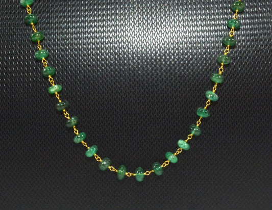 18k Solid Gold Necklace in Roundel Shape - 4.50 - 6 mm , SGGRC-102 - view 3