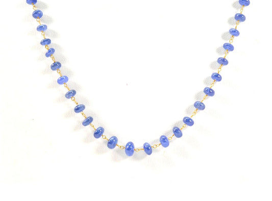 18k Solid Gold Necklace in 3.50 - 6.00 mm Size With Natural Blue Sapphire , SGGRC-109 - view 3