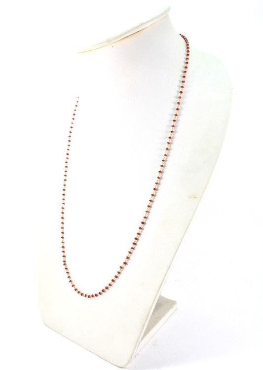 14k Solid Gold Necklace With Ruby Stone In 2.50 MM Size , SGGRC-116