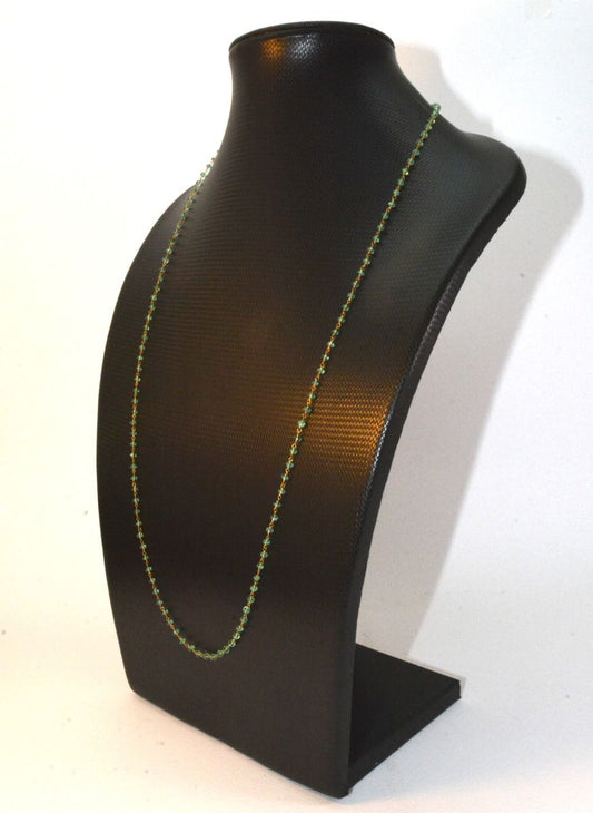 Stunning 14k Solid Yellow Gold Necklace Studded With Emerald Stone, SGGRC-126 - view 3