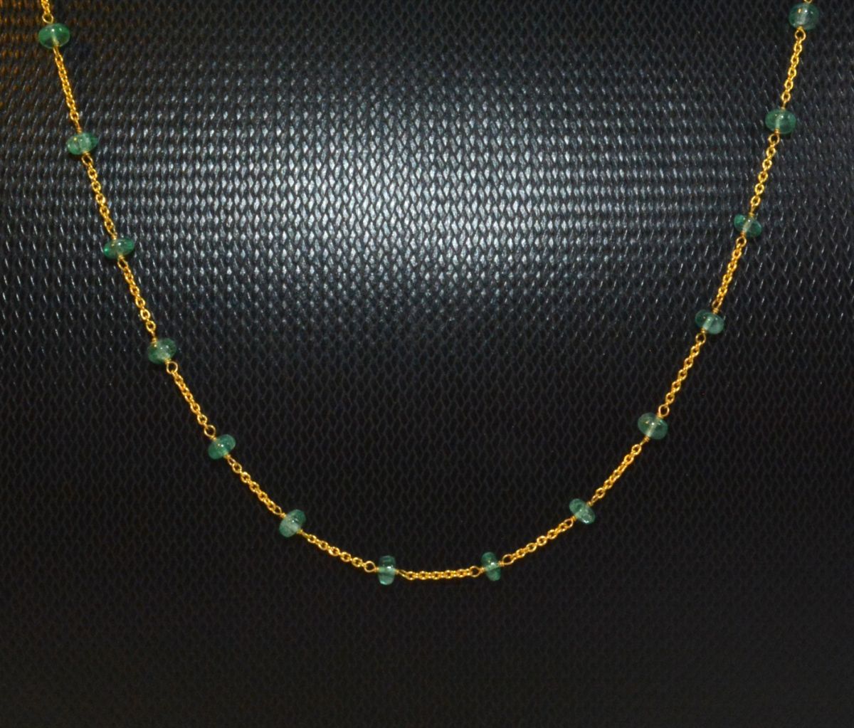 14k Solid Gold Necklace in 4.00 mm Size With Emerald Stone, SGGRC-139