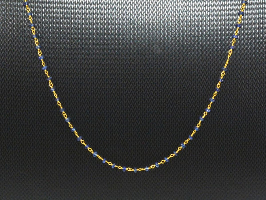 14k Solid Gold Necklace in 2.00 mm Size With Blue Sapphire Stone, SGGRC-132 - view 3