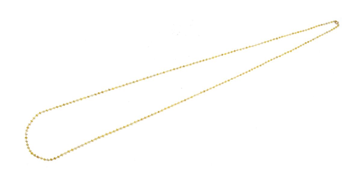 Gorgeous 14k Solid Gold Necklace With Yellow Diamond Stone