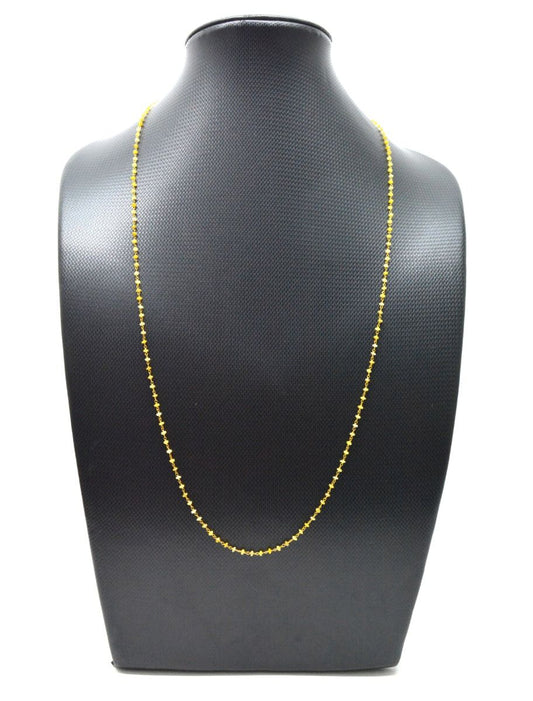 14k Solid Gold Necklace Studded With Natural Yellow Diamond Stones