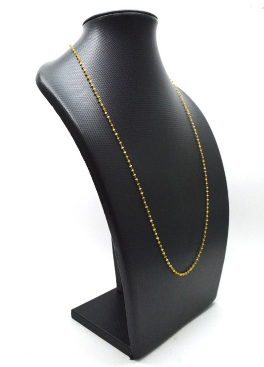 14k Solid Gold Necklace Studded With Natural Yellow Diamond Stones - SGGRC-157