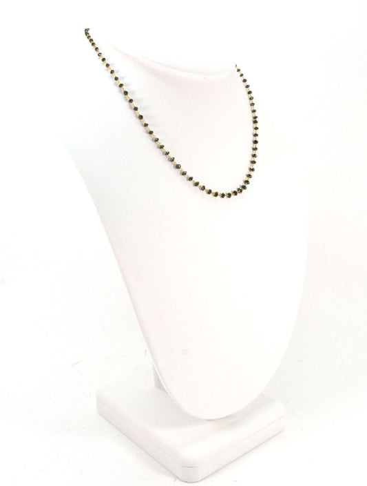 14k Solid Gold Necklace - Natural Yellow Diamond Stones, 2 - 3MM Size - SGGRC-160 - view 3