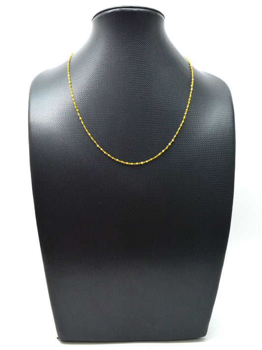14k Solid Gold Necklace Studded With Natural Yellow Diamond Stones