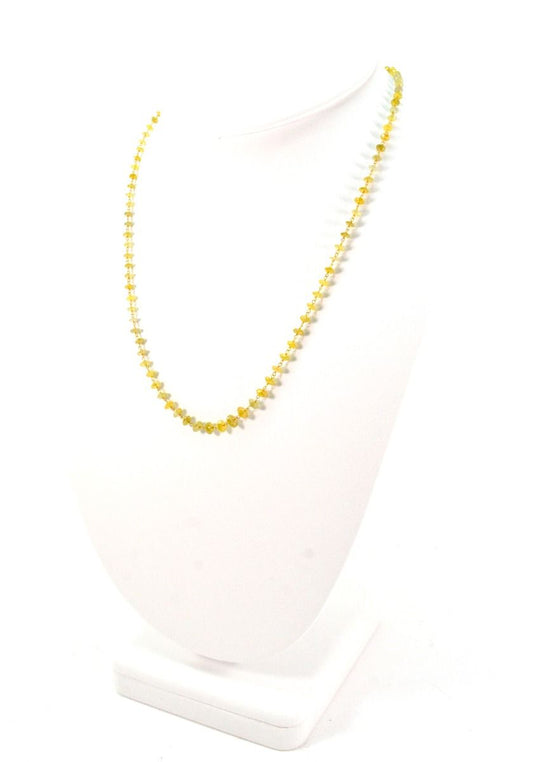 18k Solid Gold Necklace In Roundel Shape With Natural Yellow Diamond Stones - SGGRC-162
