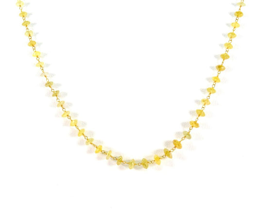 18k Solid Gold Necklace In Roundel Shape With Natural Yellow Diamond Stones - SGGRC-162 - view 3