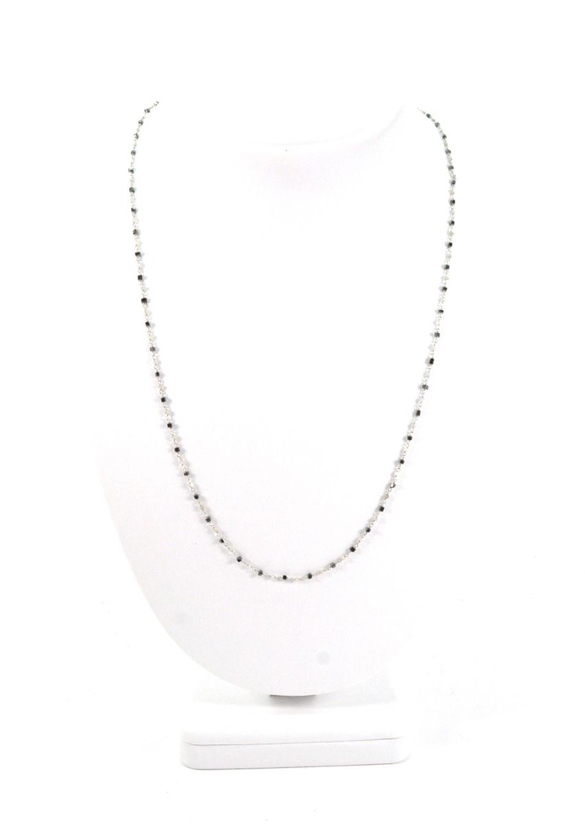 Amazingly 14k Solid Gold Necklace -Black And Grey Diamond Stone, 1.50 MM - SGGRC-169