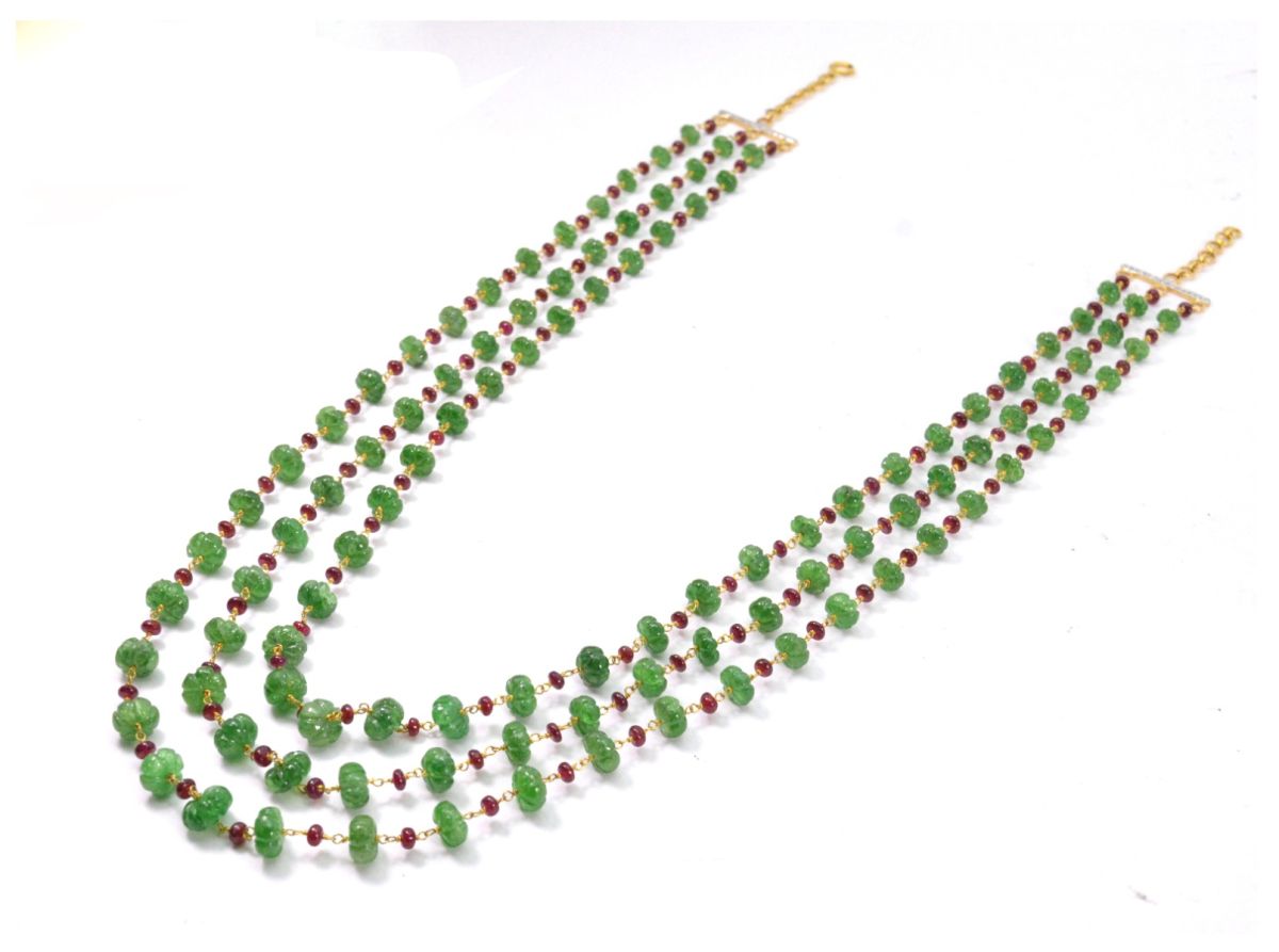 14k Solid Gold Necklace Studded With AAA Quality in 4 - 7MM Size