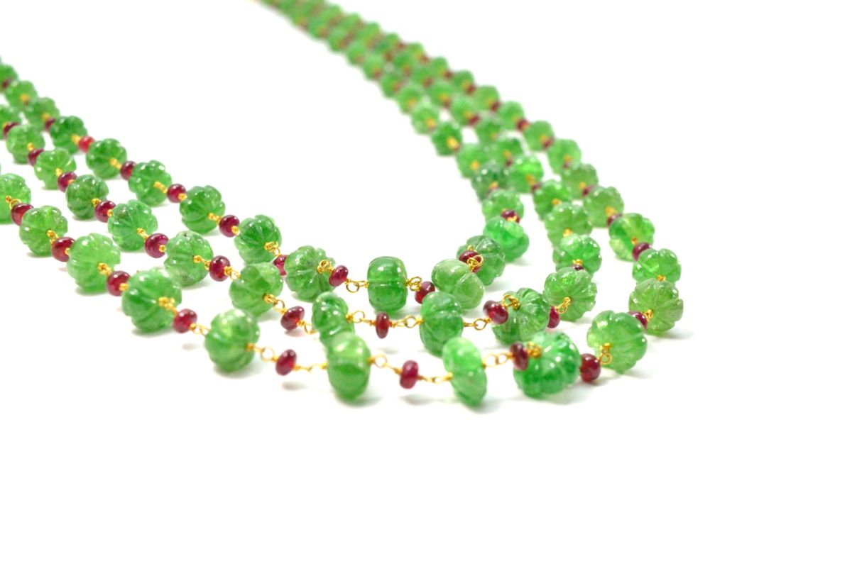 14k Solid Gold Necklace Studded With AAA Quality in 4 - 7MM Size, SGGRC-177