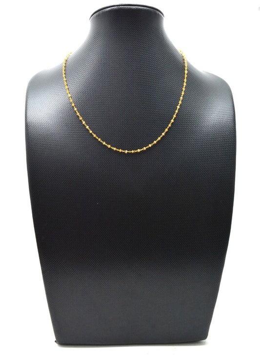 14k Solid Gold Necklace In Roundel Shape - 2MM