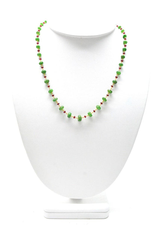 14k Solid yellow Gold Necklace In Roundel Shape - 4 -7MM