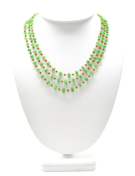 14k Solid yellow Gold Necklace With AAA Quality In 4.50 - 6.50 MM