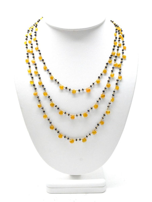 14k Solid yellow Gold Necklace With Sapphire, Ruby Stone , 2.50 MM