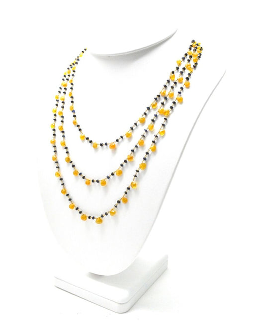 14k Solid yellow Gold Necklace With Sapphire, Ruby Stone , 2.50 MM - SGGRC-200