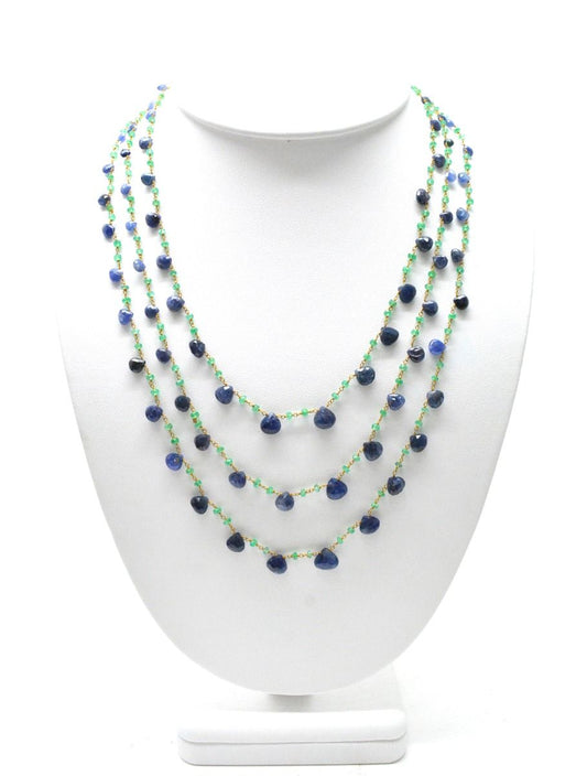 14k Solid yellow Gold Necklace In Heart and Rounde Shape