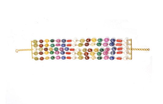 Splendid 14k Solid yellow Gold Bracelet With Mix Sizes - SGGRC-209 - view 3