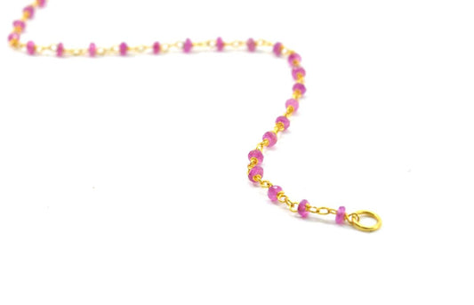 14k Solid yellow Gold Necklace With AAA Quality - 2MM Size - view 3