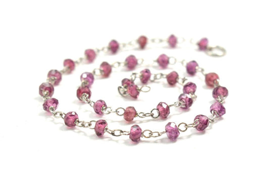 14k Solid yellow Gold Necklace Studded With Tourmaline Stone