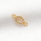 14 karat Solid Yellow Gold White Diamond Double Loop Charm