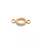 14 karat Solid Yellow Gold White Diamond Double Loop Charm