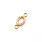 14 karat Solid Yellow Gold White Diamond Double Loop Charm