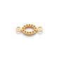 14 karat Solid Yellow Gold White Diamond Double Loop Charm