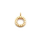 14 karat Solid Yellow Gold White Diamond Round Charm 8mm