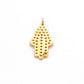 14 karat Solid Yellow Gold White Diamond Hamsa Hand Charm 16mm
