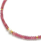 Natural Ruby and Pearl Beaded Necklace – 925 Sterling Silver Handmade Jewelry