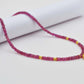 Natural Ruby Beaded Necklace with Polki Flat Cut Diamond Pendant