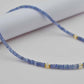 Tanzanite & Ethiopian Opal Necklace – 925 Silver, Faceted Rondelle Beaded Jewelry