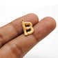 18k Solid Yellow Gold B Initial Letter Charm Pendant