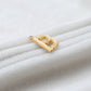 18k Solid Yellow Gold B Initial Letter Charm Pendant