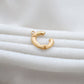 18k Solid Yellow Gold C Initial Letter Charm Pendant