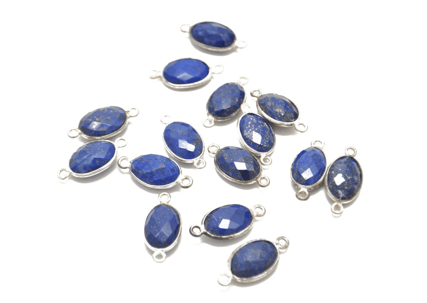 Lapis Lazuli Oval Double Bail Bezel Connector