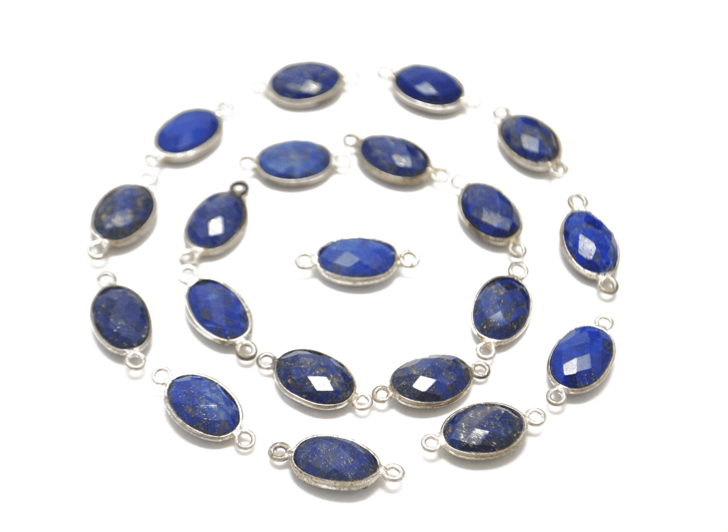 Lapis Lazuli Oval Double Bail Bezel Connector