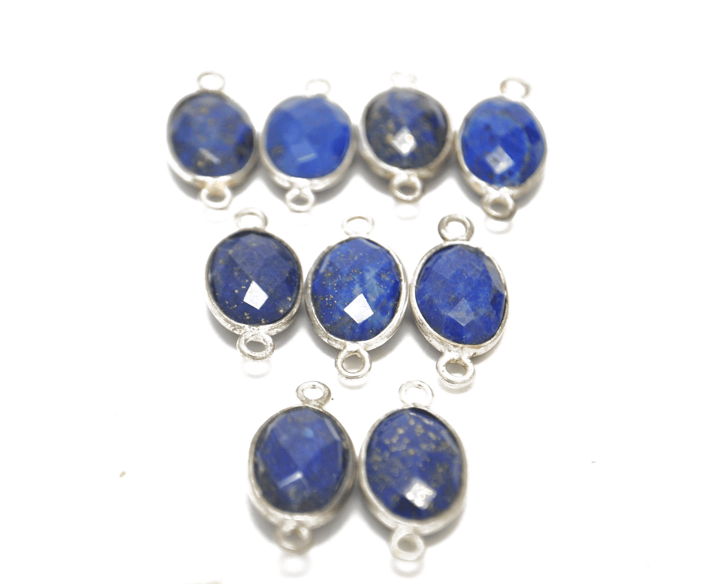 Lapis Lazuli Oval Double Bail Bezel Connector